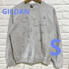 GILDAN 猫イラスト スウェット S