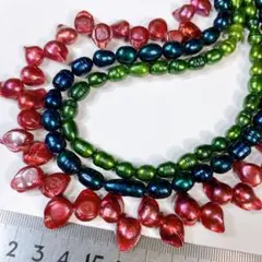 バ*ビ様 まとめ売り＊淡水真珠＊カラーパール＊3本セットa67