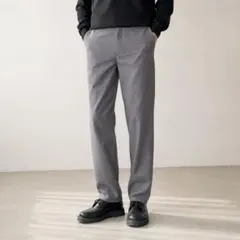 ユニクロ ギンガムチェック柄パンツ M テーパードスラックス ウエストゴム#2