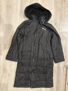 PUMA ブラック ベンチコート フード付き