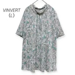 【VINVERT】ヴァンヴェール 三陽商会 総柄 ハイネック チュニック Lのサムネイル