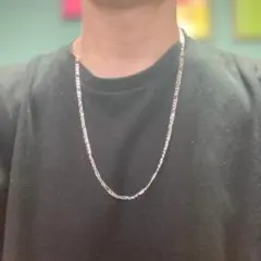 シルバー 【925刻印あり】　フィガロチェーンネックレス　長さ70㎝　太さ3ミリ