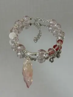 ハンドメイド ピンク系 ブレスレット