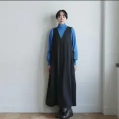 北欧、暮らしの道具店 foufou /ドルマンスリーブギャザーワンピースM