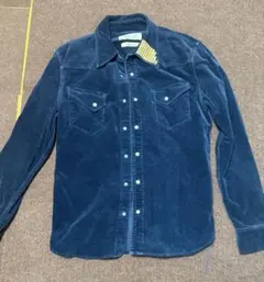 ネイビー コーデュロイ シャツ