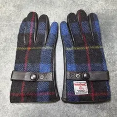 極美品 ハリスツイード 本革 レザー 手袋 グローブ チェック タータンチェックのサムネイル
