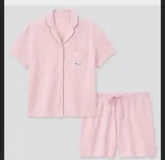 UNIQLO×ピーナッツ　スヌーピー　エアリズム　パイルパジャマ ピンク　M