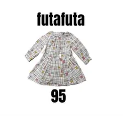 フタフタ×リトルファント 長袖 원피스 スクエア 女の子 95cm
