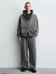 【ZARA】ウォッシュ加工 リラックスフィットジョガーパンツ