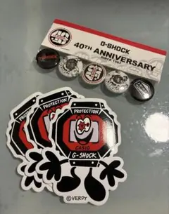 G-SHOCK ステッカー、缶バッジ