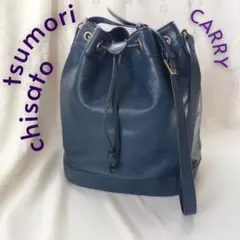 tsumori chisato│ツモリチサト│巾着レザーショルダーバッグ│ネコ猫
