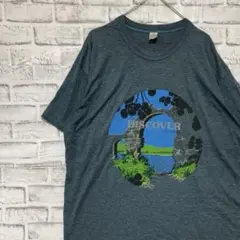USA製90sヴィンテージTシャツ！シングルステッチ　ブルー半袖古着　2XL 9