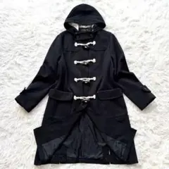 【ナノユニバース】ダッフルコート フード付き ブラック 38 M