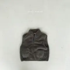韓国子供服　Bella Bambina フリースチョッキ　XS 85 カーキ