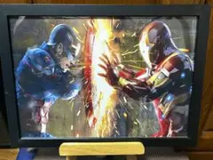 アベンジャーズ　額装　絵画　シビルウォー　アイアンマン　キャプテンアメリカ