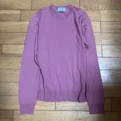 プラダ PRADA Uネックニット カットソー 長袖 44 紫 パープル パープル（紫）系 ヨーロッパ PRADA(プラダ) ニット・セーター
