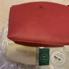 花うさぎさん　キソラ　マチ付きレザー ポーチ 赤のサムネイル