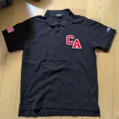 Champion ブラック ポロシャツ CA刺繍 L