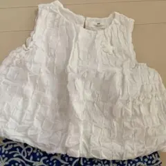 H&M ホワイト ノースリーブ ブラウス6-8Y