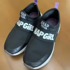ANAP GIRL ブラック スリッポンスニーカー　22cm