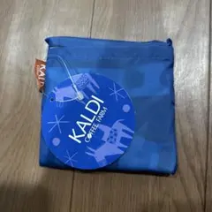新品未使用　KALDI 2026 ノベルティ　エコバッグ　ホワイト×ブルー非売品