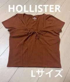 【HOLLISTER】美品　ショート丈カットソー　テラコッタ　秋　半袖