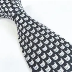 【GUCCI（グッチ）】ネクタイ 総柄 Gマークアイコン柄 ブラック