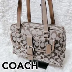 美品】 COACH コーチ ハンプトンズ キャリーオール 13975 シルバー
