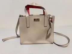 ケイトスペード　ベージュ レザー 2way ショルダーバッグ