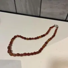 オレンジ系 天然石 ネックレス シルバー留め具