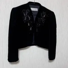 SOIR DOLCE ベルベットジャケット　ビーズ 刺繍　9号　Mサイズ