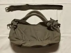 グレー ハンドバッグ 取り外し可能ストラップ付き