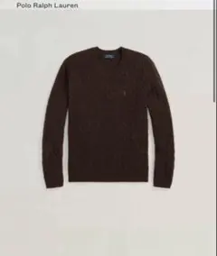 美品 カシミヤニット ラルフローレン ケーブル ニット セーター 茶色