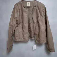AS KNOW AS グレージュ フェイクレザー ジャケット 新品のサムネイル