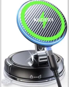 スマホホルダー 車 ワイヤレス充電 マグネット 15W急速充電 真空吸盤