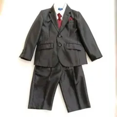 【美品】男の子 フォーマルスーツセット　ストライプ　入学式　卒園式　120cm