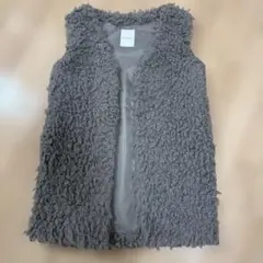 AZUL BY MOUSSY グレー ノースリーブ ファー ベスト