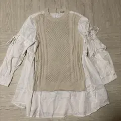 SNIDEL レイヤードニットシャツ ミニワンピース