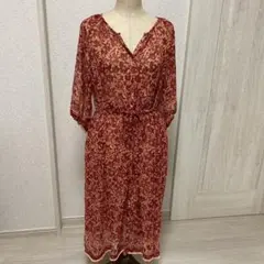 ページボーイ花柄ロングワンピース