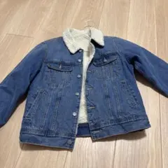 GUデニムジャケット ボア襟付き