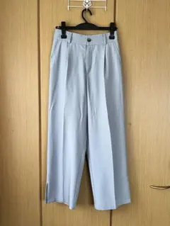 ライトブルー ゴムウエスト スラックス M