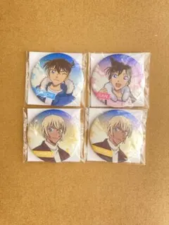 名探偵コナン snow ver. キラキラ缶バッジ 工藤新一 毛利蘭 安室透