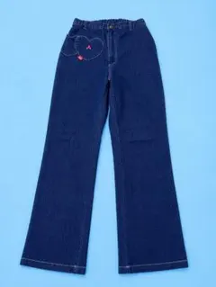 ファミリア デニムパンツ ハート刺繍　M