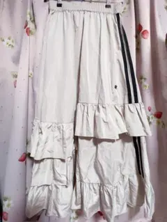 新品 jouetie ラインフリルフレアスカート アイボリー