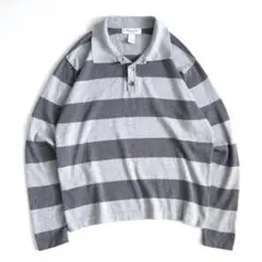 90~00s BANANA REPUBLIC コットンニットポロシャ ストライプ
