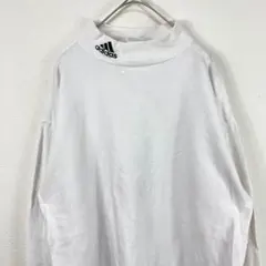 USA古着 00s y2k adidas アディダス ハイネック ロンT 白のサムネイル