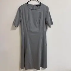 【最終値下げ！】トランスワーク　グレーワンピース　40号　5部丈