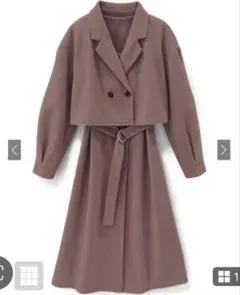 GRLフェイクウール3Wayショート丈ジャケットXワンピースセット[tg570]