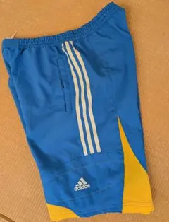 00s adidas Formation サッカー練習 ハーフパンツ ピステ 青のサムネイル