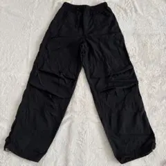 【GU】テックパラシュートプルオンパンツSサイズ　ブラック